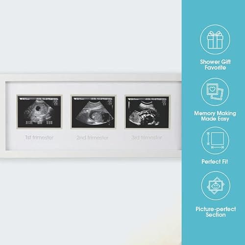 Pearhead Sonogram Progression Frame - Trimester Pregnancy Milestone Keepsake, Gender-Neutral Nursery Decor, Displays 1st, 2nd & 3rd Trimesters Ultrasound Photos, White thumbnail 6