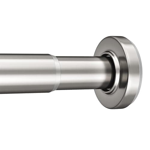 AmazerBath 31-46.5 Inches Spring Tension Shower Curtain Rod, Short Shower Rod Rust Proof Bathroom Curtain Rod, Adjustable Shower Tension Rod No Drill Easy Segmented Installation, Nickel - Image 1