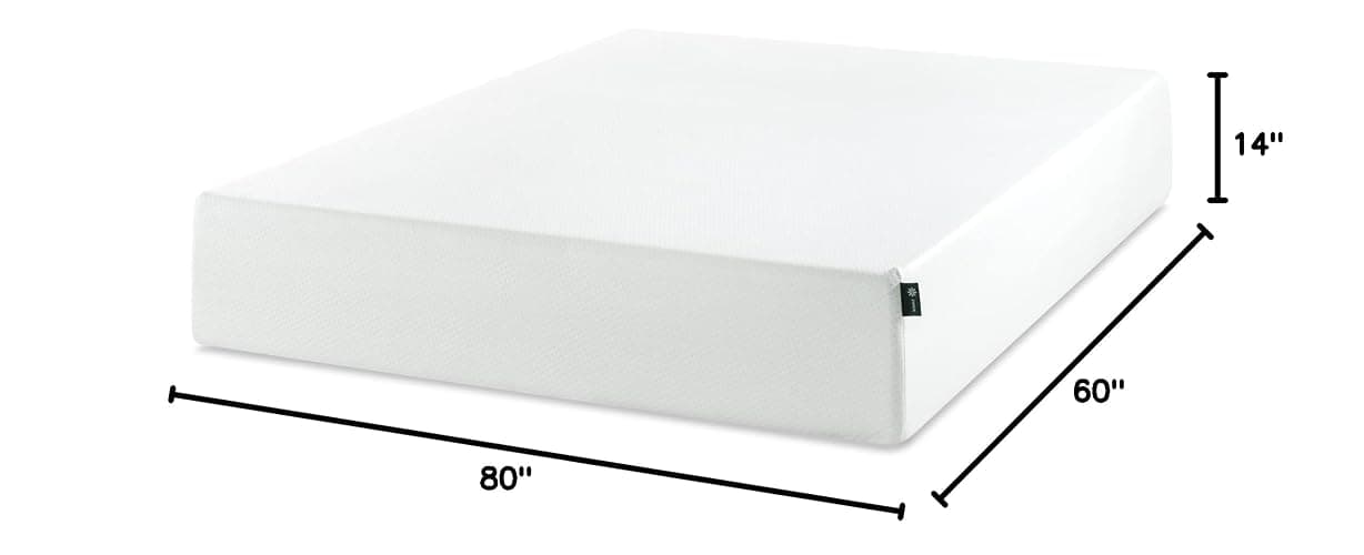 Zinus 14 Inch Queen Green Tea Memory Foam Mattress, Fiberglass Free, Medium Firm Feel, Zoned Pressure Relief, Certified Safe Foams & Fabric, Mattress in A Box thumbnail 2
