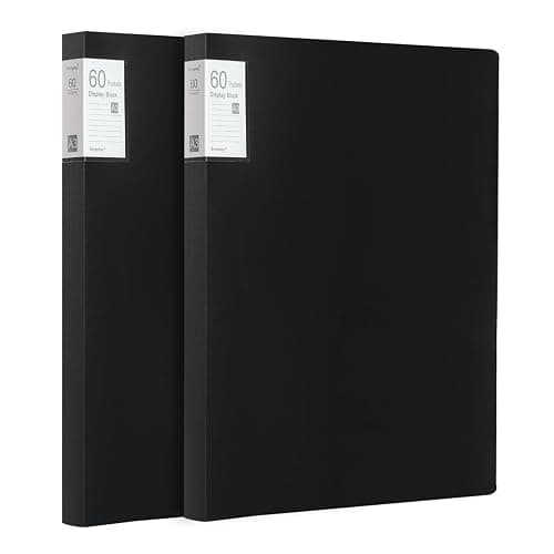 Srvnpioy 2 Stück A3 Päsentationsdisplay Buch, Sichtbuch in A3 Format, Mit 60 Klarsichthüllen für 120 Blatt, für Kunstwerke, Urkunden, Portfolio, Schwarz thumbnail 9