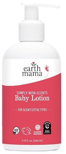 Earth Mama Simply Non-Scents Baby Lotion for Dry Skin - Calendula Cream for Newborn Skin Care - 8 oz - Fragrance Free - Infant Essentials - Image 1