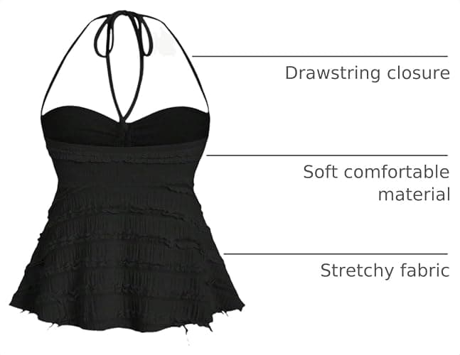 SOLY HUX Women's Peplum Halter Tops Babydoll Size Small thumbnail 4