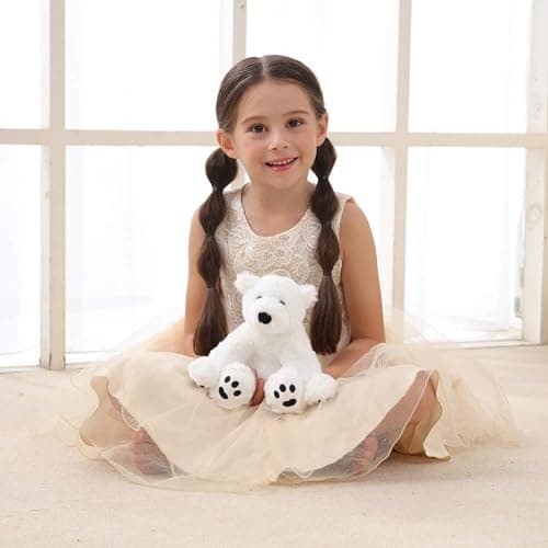 Apricot Lamb Toys Plush White Polar Bear Stuffed Animal Soft Cuddly Perfect for Child （White Polar Bear ，8 Inches - Small-8" thumbnail 5