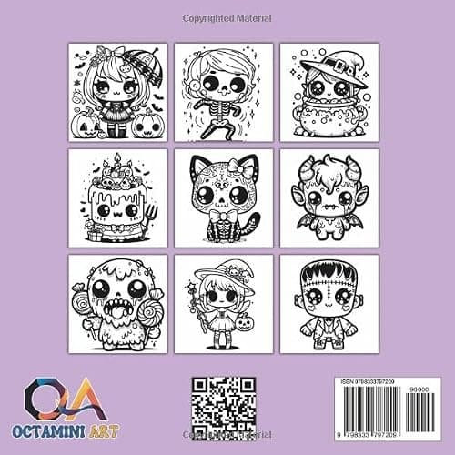 Creepy Kawaii Bold And Easy Coloring Book: Cute and Spooky Pastel Goth Simple Coloring Pages for Adults and Teens: 50 Fun and Relaxing Coloring Pages ... Yet Spooky Chibi Characters (Bold & Easy) thumbnail 2