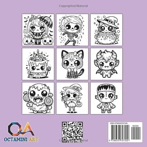 Creepy Kawaii Bold And Easy Coloring Book: Cute and Spooky Pastel Goth Simple Coloring Pages for Adults and Teens: 50 Fun and Relaxing Coloring Pages ... Yet Spooky Chibi Characters (Bold & Easy) thumbnail 2