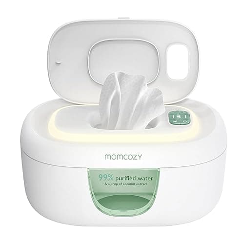 Momcozy Baby Wipe Warmer, Innovative Spring Design, Large Capacity Wipes Dispenser, Fast and Even Heating, 4 Modes of Temperature Heating Control, Diaper Wipe Warmer with Night Light - Regular - Image 1