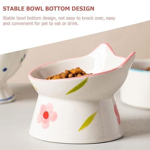 Zerodeko Ceramic Elevated Cat Bowl with Tilted Design 4.5 Inch Raised Pet Feeding Dish for Comfortable Neck Positioning Non-Slip Base Suitable for Small Cats and Dogs thumbnail 6