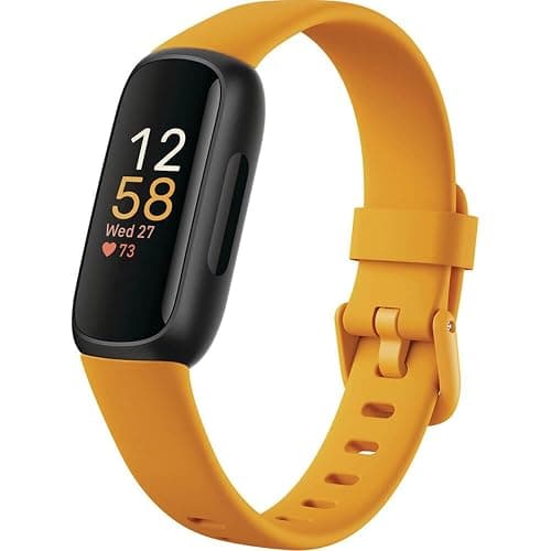 Fitbit Inspire 3 Health &-Fitness-Tracker with Stress Management, Workout Intensity, Sleep Tracking, 24/7 Heart Rate and more, Morning Glow/Black, One Size (S & L Bands Included) - Image 1