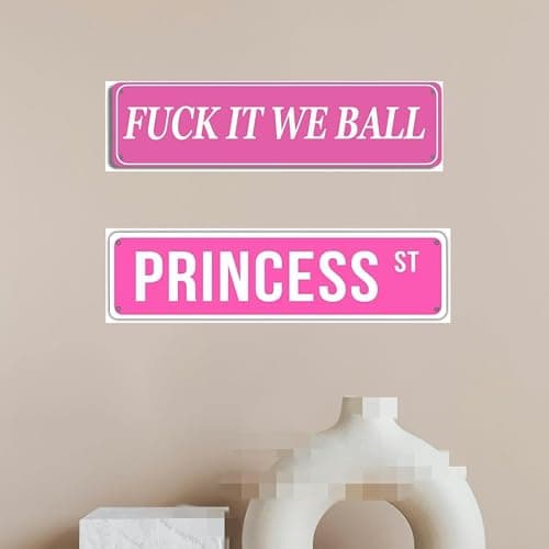 Princess Street Sign Pink Princess Room Decor Pink Princess St Tin Sign Y2k Wall Decor For Girl Bedroom Vintage Girly Wall Art Poster Metal Sign Girls Cave 4x16 Inch thumbnail 5