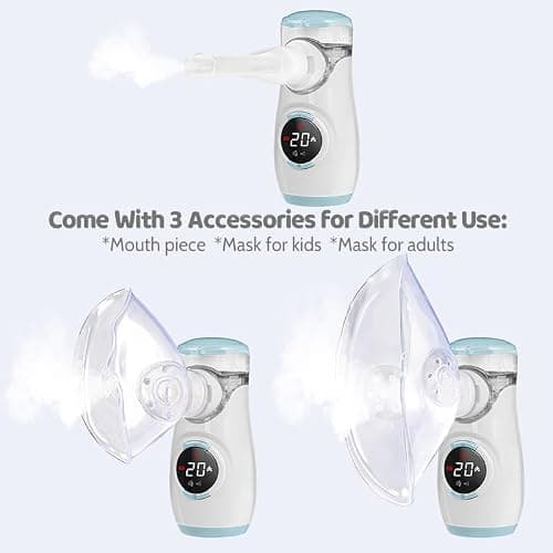 HITHINKMED Mesh Nebuliser for Kids, Portable Nebuliser for Adults Sinus Inhaler with Digital Display, Timed and Automatic Cleaning Functions for Home and Travel Use thumbnail 3