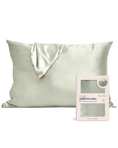 Kitsch Satin Pillowcase with Zipper for Hair & Skin, Softer Than Silk Pillow Cases Queen, Wrinkle-Free, Smooth and Cooling Satin Pillow Covers, Standard Size 19"x26" - Sage - Standard/Queen (1 Pack) - 09. Sage - Image 1