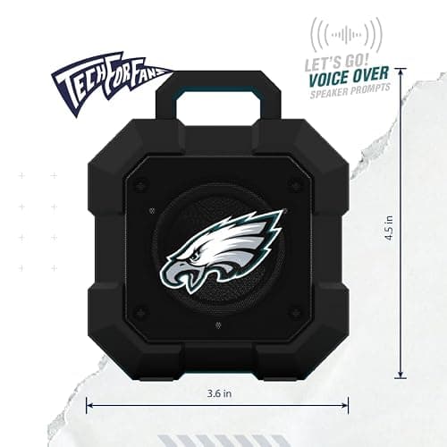 SOAR NFL Shockbox LED Wireless Bluetooth Speaker - Water Resistant IPX4, 5.0 Bluetooth with Over 5 Hours of Play Time - Small Portable Speaker - Officially Licensed NFL, Perfect Home & Outdoor Speaker thumbnail 2
