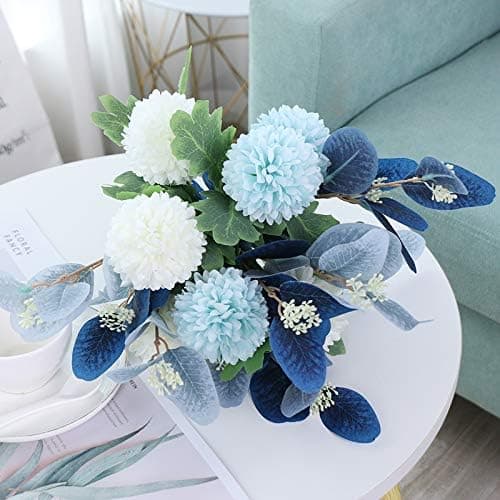 NAWEIDA Artificial Flowers with Vase Faux Hydrangea Flower Arrangements Table Centerpieces for Home Garden Party Wedding Decoration thumbnail 6