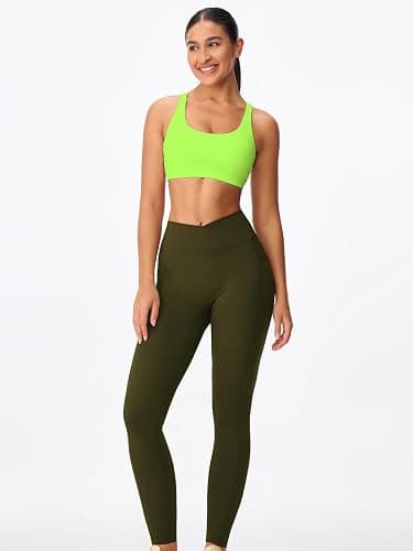 Omwilddo Women's Strappy Sports Bras Light Compression Crop Criss Cross Back Padded Workout Yoga Bra Supportive U Neckline thumbnail 5