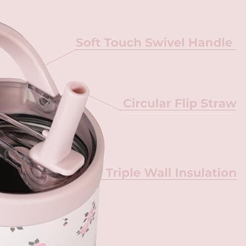HydroJug Sport - Stainless Steel Tumbler with Straw, Vacuum Insulated, 32oz Leakproof Water Bottle, Ergonomic Design, Reusable, Dishwasher Safe, Rubber Base, Durable for Gym or Outdoors, Wildrose thumbnail 3