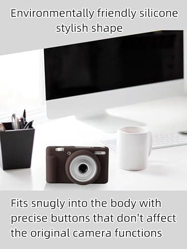 SZHSYJY Camera Case for Sony ZV-1F/ ZV-1 II/ZV-1M2 Digital Camera,ZV1F Soft Silicone Protective Bag,Anti-Scratch Slim Fit Soft Sleeve with ZV1 F Screen Protector and Strap Wrist. (Brown) thumbnail 4