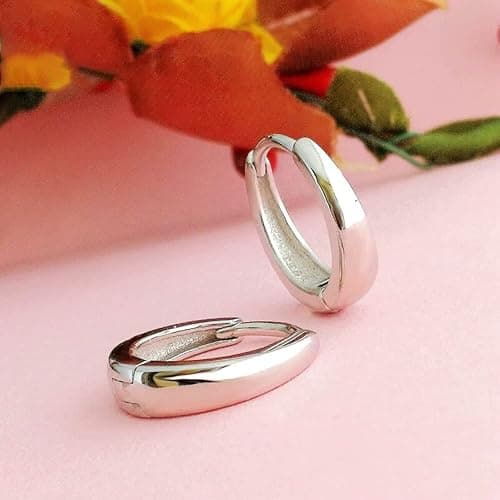 Tiny Small Sleeper Hoop Earrings for Women Cartilage 925 Sterling Silver Tragus Cuff Hinged Huggie Mini Hoops 10mm 13mm 15mm Fashion Jewelry Gifts Hypoallergenic for Birthday thumbnail 4