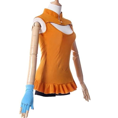 Nsoking Womens Costume Dress Suit Anime Cosplay Costume Orange Glove Lolita Uniform Outfit thumbnail 2