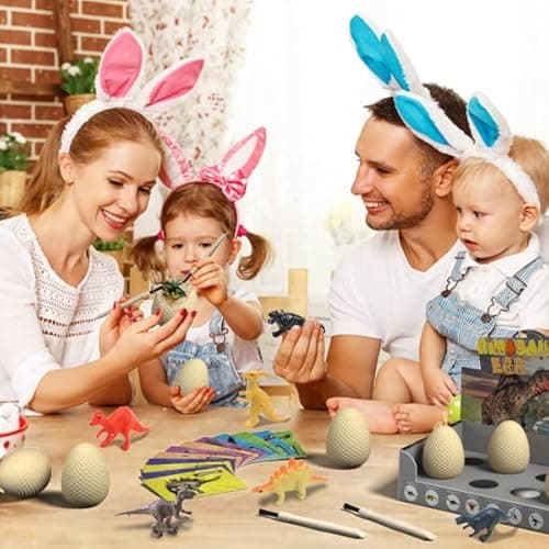EARTH'SCODE Dinosaur Eggs Excavation Dig Kit, 12 Dino Egg with 12 Cute Unique Dinosaurs Inside Toys for Best Holiday & Birthday Archaeology Science STEM Crafts Gifts for Kids 3-12 Years Old thumbnail 10