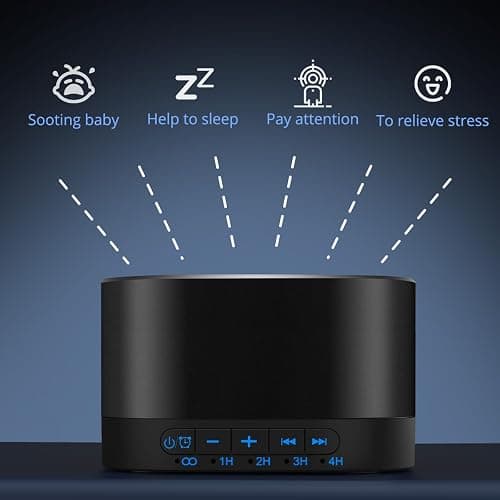 Magicteam Sound White Noise Machine with 20 Non Looping Natural Soothing Sounds and Memory Function 32 Levels of Volume Powered by AC or USB and Sleep Sound Timer Therapy for Baby Kids Adults thumbnail 7