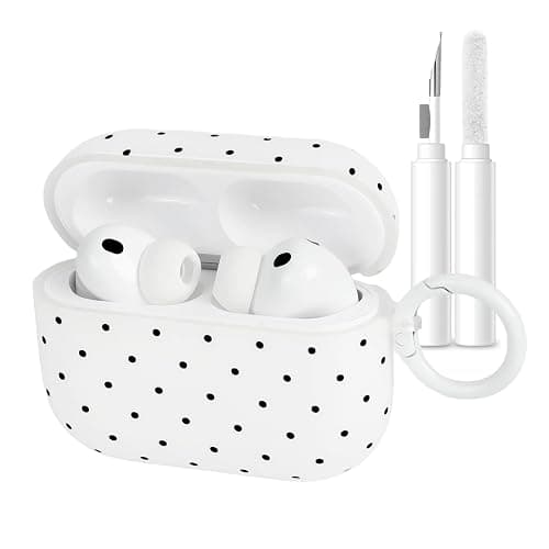 Kimiyaki Cute Polka Dot Case for AirPods Pro 3 with Cleaner Kit | Polka Dot Pattern Design,Shockproof,Full Protective Cover,Soft TPU,Daily,With Keychain,For Women,For Airpods Pro 3rd(2025) - Image 1