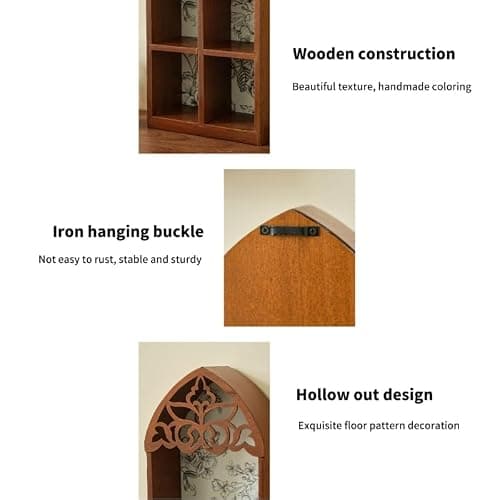 NTCLHFXU Wooden Wall Shelf, Victorian Vintage Craft, Multi Layer Structure Design, Elegant Art Ornament for Home Living Room Bedroom thumbnail 8