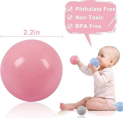 LANGXUN 50 100 200 Soft Plastic Ball Pit Balls for Kids, Gift for Baby Toddler Birthday Christmas, Ball Pit Play Tent, Baby Kiddie Pool Water Toys, Party Decoration thumbnail 4