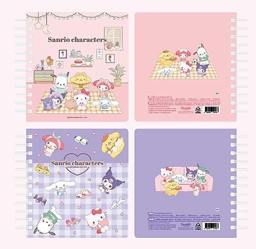 Cute Kitty Melody Ruled Spiral Notebook Diary Planner 6 x 6.5 In, 6 Dividers Index Tabs, About 90 Sheets (Purple) thumbnail 8