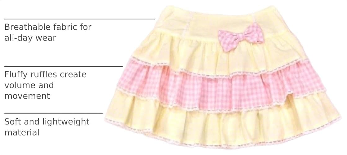 Women Kawaii Y2k Lolita Mini Skirt Sweet Bow Tie Ruffles Pleated Skirts | Cute tiered ruffle design;Delicate bow detail;Sweet Y2K coquette style;Elastic waist for comfy fit thumbnail 4