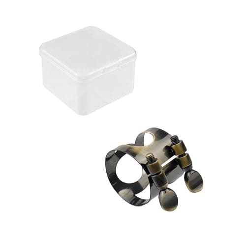 Mewutal Tenor Saxophone Ligature Double Screws Brass Saxophone Ligature Fastener Adjustable Screw Sax Mouthpiece Ligature Fastener for Tenor Saxphone Bakelite Mouthpiece thumbnail 3
