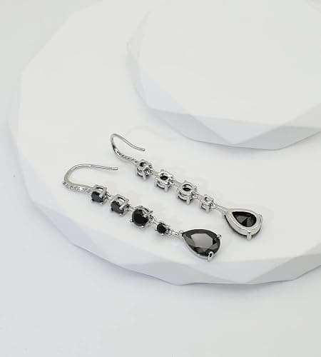 Vetieeimo Bride Bridesmaid Teardrop Long Dangle Earrings for Women, Christmas Jewelry Gift, Trendy Hook Dangling Earrings Fit Wedding Prom Halloween thumbnail 6
