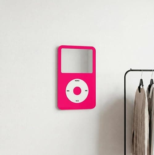 Retro MP3 Player Wall Mirror Vintage 2000s Music Player Aesthetic Fun Mirror for Bedroom Hot Pink Y2K Room Decor, Quirky Vanity Mirror for College Dorm, Desk Cool Nostalgic Gifts for Teen Girls thumbnail 6