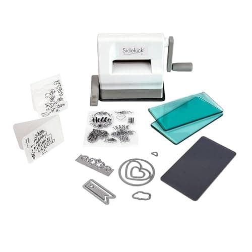 Sizzix Sidekick Starter Kit 661770 Portable Manual Die Cutting & Embossing Machine for Arts & Crafts, Scrapbooking & Cardmaking, 6.35 cm Opening, 2.5" Opening, White - Image 1
