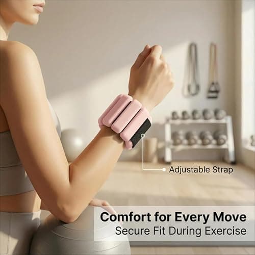 Wearable Wrist & Ankle Weights - (1LB/2LB/4LB), Silicone Bracelet Wrist Bangles for Men Women, Workout Resistance Weights for Exercise,Jogging,Yoga,Gym,Strength Training thumbnail 4