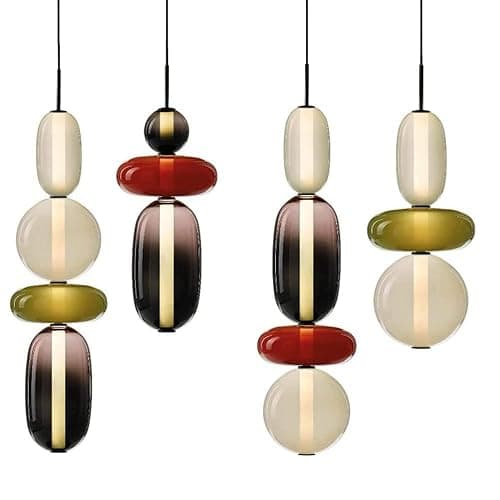 ZLZYPLE Vintage Stained Glass Pendant Lig Farmhouse Kitchen Island Chandelier Lig Luxury Hanging Ligs Fixtures for Bedroom Study Decorative Lamp thumbnail 4