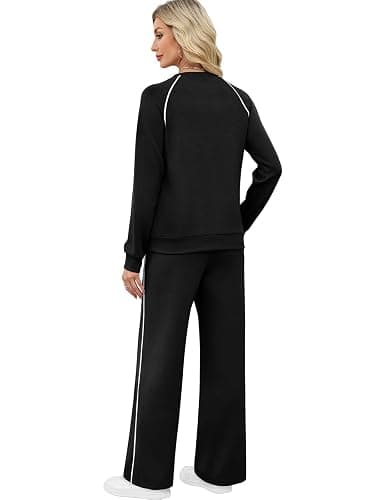 Sampeel Women 2 Piece Lounge Sets Sweatsuit Fall Outfits Matching Wide Leg pants Set Tracksuit Trendy Clothes thumbnail 4