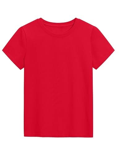 KEREDA Girls Shirts Short Sleeve Soft Cotton T-Shirts Plain Tops for Kids thumbnail 4
