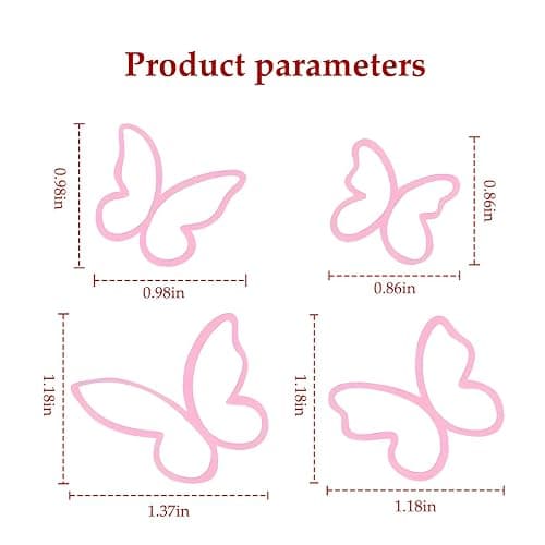 HZEL Car Butterfly Rearview Mirror Decal, 4PCS/Set Cute Girly Bookish Aesthetic Vehicle Rear View Mirror Stickers, Auto Interior Decoration Accessories for Women Girls, Universal Fit (Pink) thumbnail 2