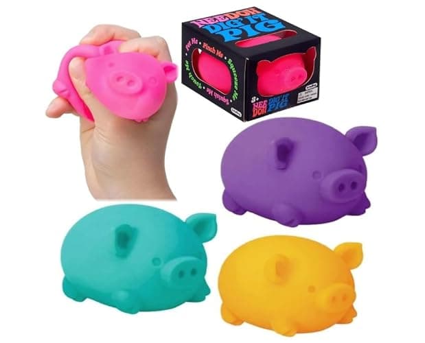 Schylling Nee Doh Dig' It Pig...Groovy Glob! Squishy, Squeezy, Stretchy Stress Fidget Balls Gift Set Party Bundle - 3 Pack (Assorted) - Image 1