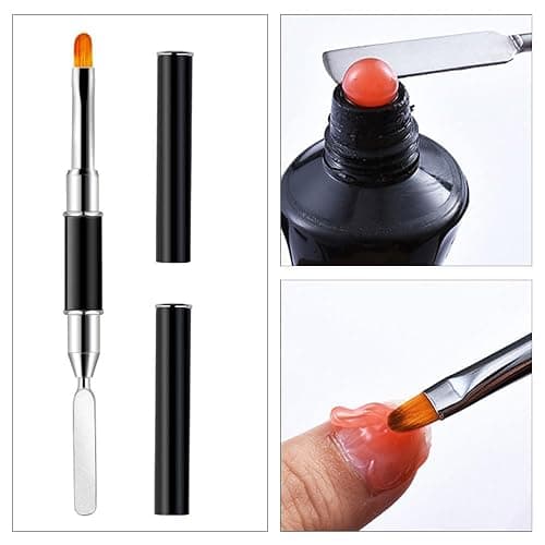 5 Pcs Silicone Nail Art Sculpture Pen with 1 Pcs Dual-Ended Poly Gel Brush Nail Dotting Tool Nail Art DIY Decoration Tool for Home Salon thumbnail 6