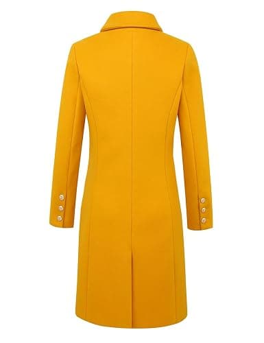 IDEALSANXUN Womens Fall Winter Wool Coats Double Breasted Midi Peacoat Trench Coats thumbnail 5