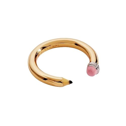 Alex and Ani Open Pencil Ring - Two Tone Nickel-Free Design, Cute Adjustable Ring, Fits Size 7, Unique School-Day Fashion for Women - Image 1