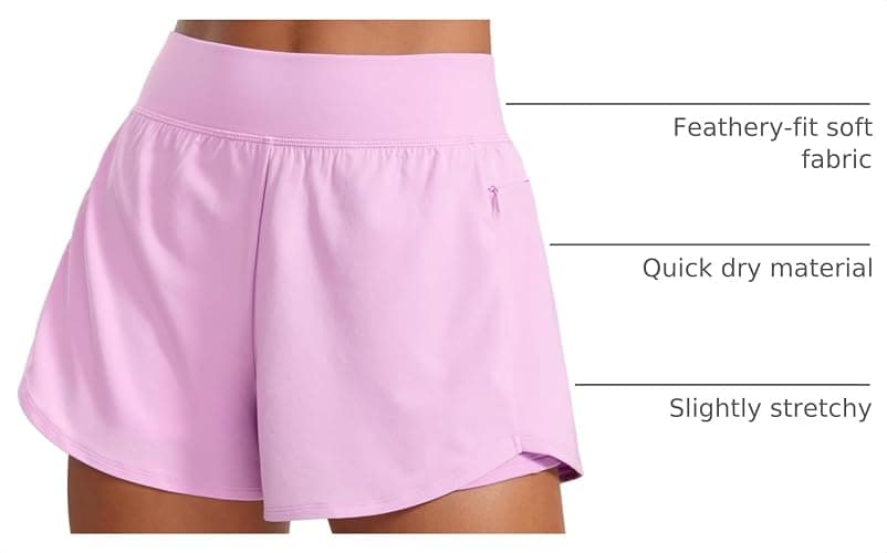 CRZ YOGA 2 in 1 Double Layer Running Shorts 3" | High Waisted, Quick Dry, Lightweight, Zip Pockets, for Women thumbnail 4