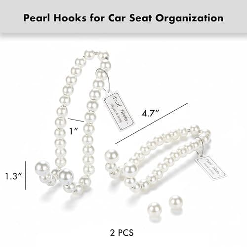 LVBRT Purse Hook for Car, Cute Pearl Bag Hanger for Seat Headrest Organized, Girly Car Decor Accessories for Women thumbnail 2