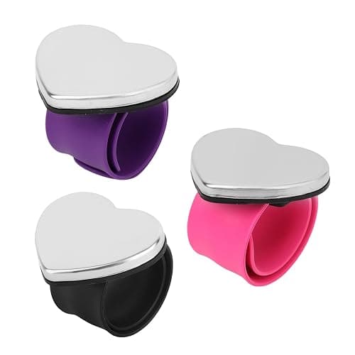 3pcs Magnetic Pin Cushion Wristband, 3 Colors Wrist Sewing Pincushion Silicone Strap,Magnetic Pin Holder Wristband for Sewing Quilting Accessory Braiding Hair Styling and Crafting (Heart-Shaped) - Image 1