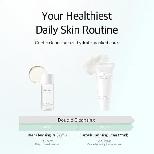 mixsoon Pure Glow Essentials Set-5-Step Skincare Kit - Hydrating Skincare Gift Set, Cleansing Oil, Foam, Toner, Essence, Cream (15ml*1+20ml*3+30ml*1) 105ml / 3.55 Fl. Oz. Korean Glass Skin Care thumbnail 4