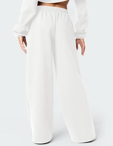 LOMON Wide Leg Sweatpants Women Fleece Sweat Pants Fall Clothes 2025 Teen Girl Baggy Jogger Sweatpant with Pockets thumbnail 4