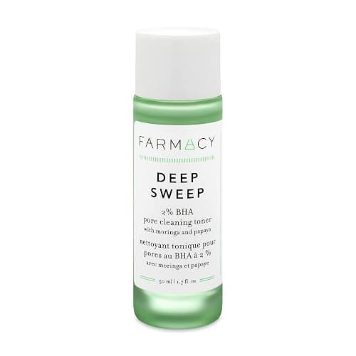 Farmacy 2% Salicylic Acid Toner for Face - Deep Sweep Gentle BHA Exfoliant for Oily Skin - Refines Texture with Papaya Enzymes & Moringa Water for a Healthy-Looking Complexion (50ml) - Image 1