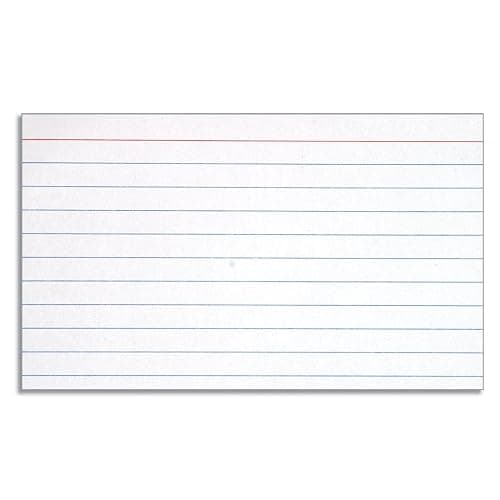 Mead Lined Index Cards, Note Cards, Ruled, 100 Count, 3" x 5", White (63350) - Image 1