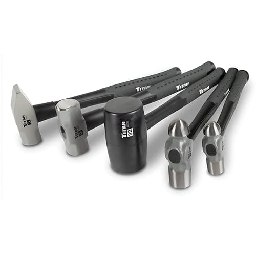 Titan 63125 5-Piece Hammer Set - 16oz & 32oz Ball Pein Hammer, 32oz Rubber Mallet, 3lb Sledge Hammer, & 3lb Cross Pein Hammer - Image 1